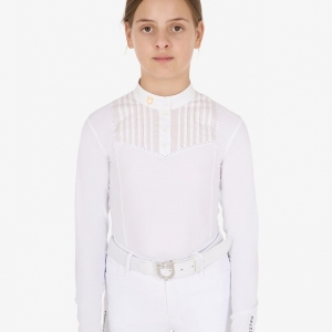 CAMISOLA DE COMPETIÇAO PARA MENINA POLO DE COMPETITION SLIM FIT  EQUESTRO