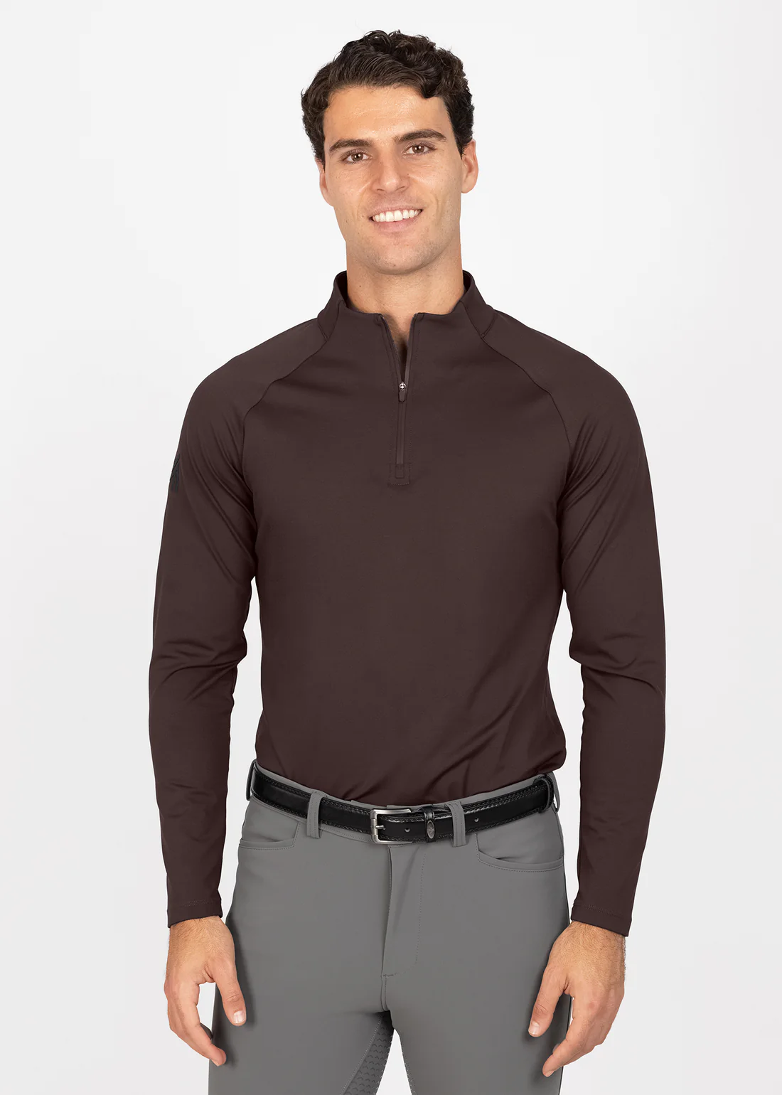 CAMISOLA DE EQUITAÇÃO PARA HOMEM CODE BASE LAYER LONG CHOCOLATE SLEEVE MAXIMILIAN EQUESTRIAN 