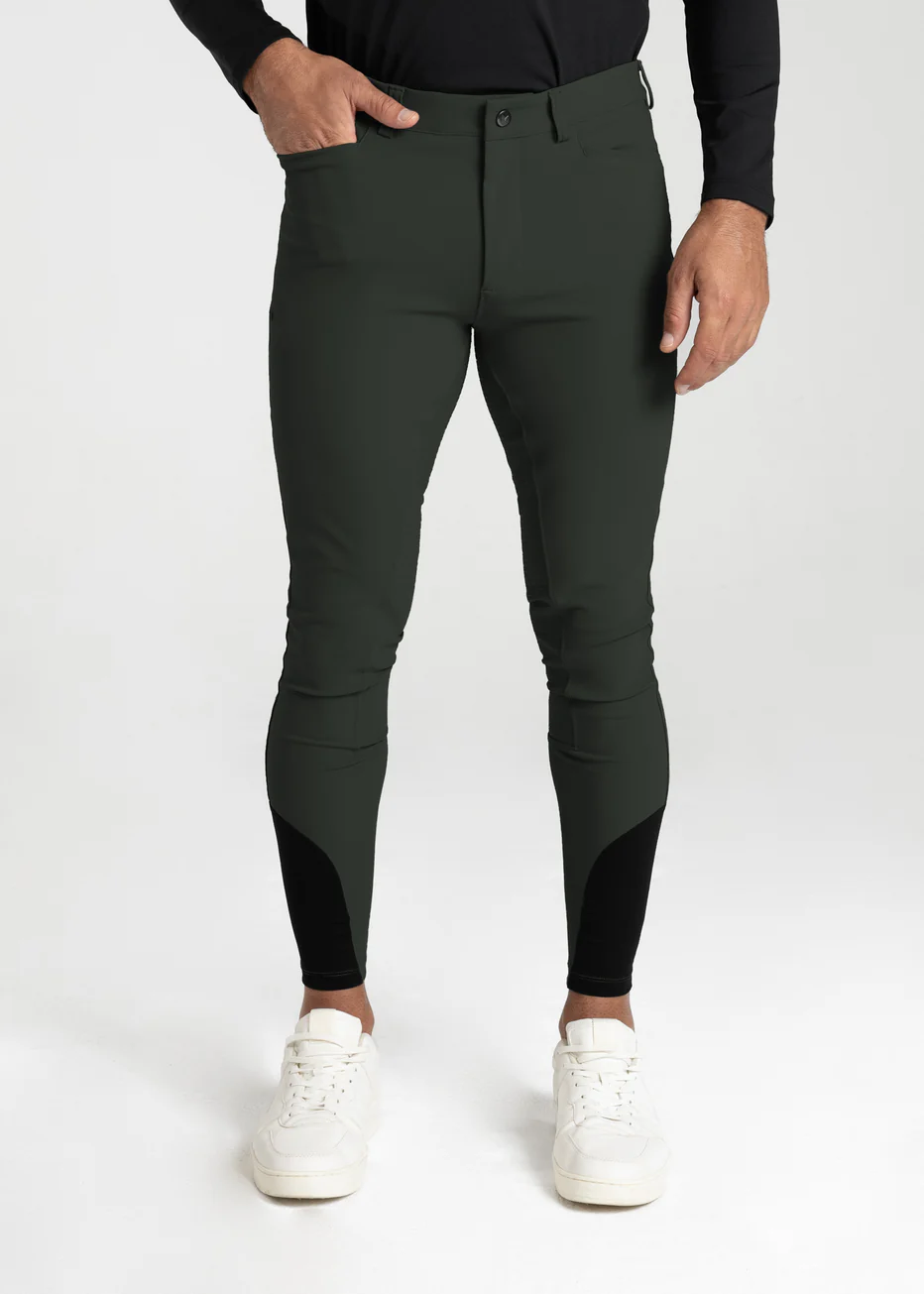 CALÇAS DE EQUITAÇÃO PARA HOMEM PERFORMANCE BREECHES HUNTER GREEN  MAXIMILIAN EQUESTRIAN