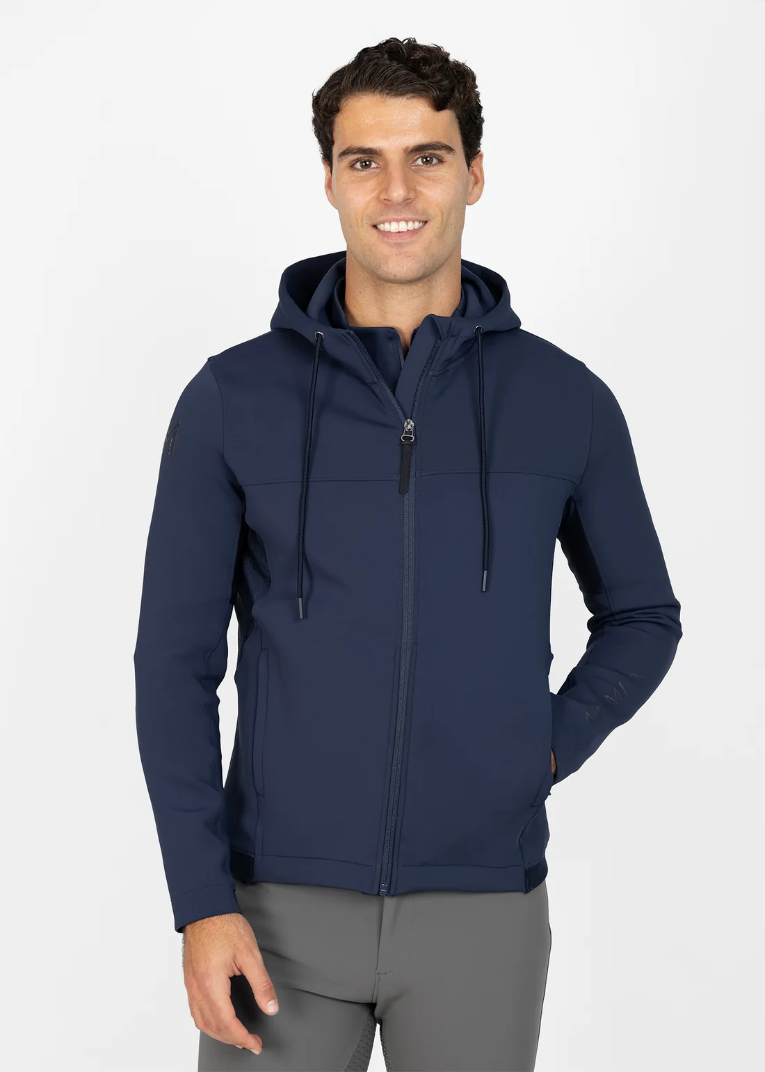 CASACO DE EQUITAÇÃO PARA HOMEM COM CAPUZ CLUB ZIP HOODIE NAVY MAXIMILIAN EQUESTRIAN 