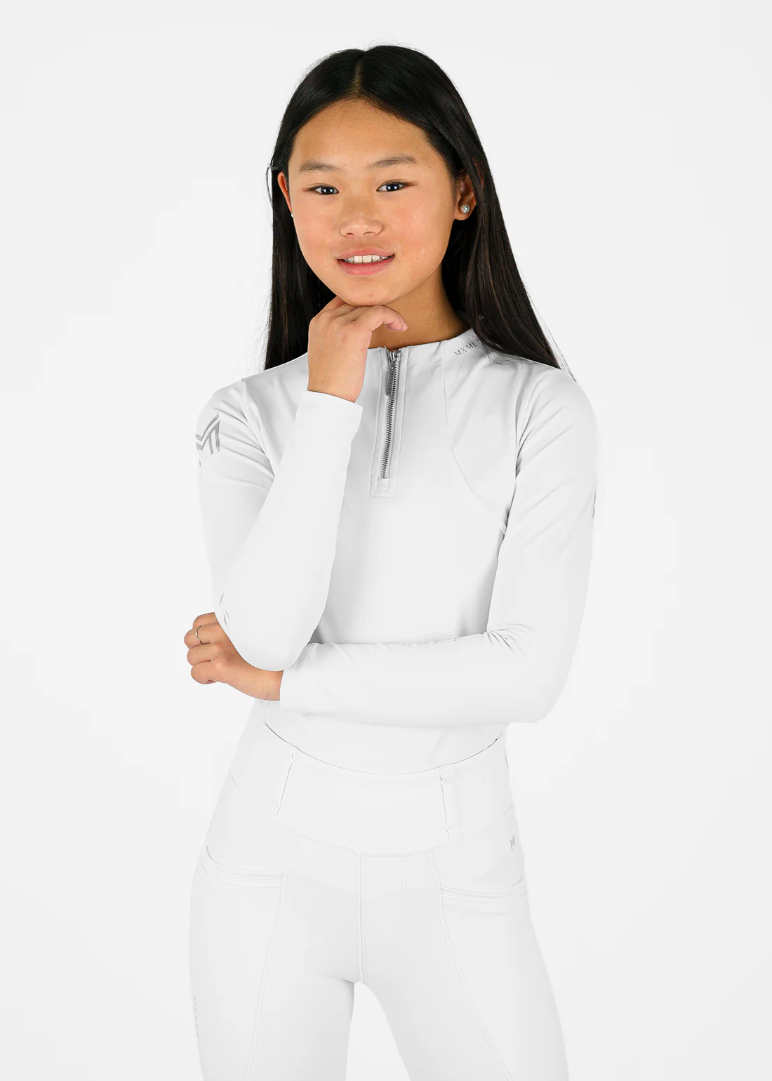 POLO DE EQUITAÇÃO PARA CRIANÇA BASE LAYER MAXIMILIAN EQUESTRIAN BRANCA
