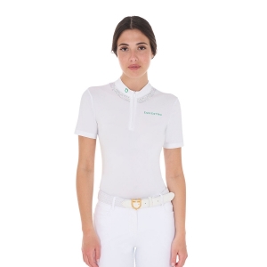 CAMISOLA DE EQUITAÇAO PARA SENHORA POLO STRASS TRAINING/COMPETITION SHIRT W/SLEEVES  EQUESTRO