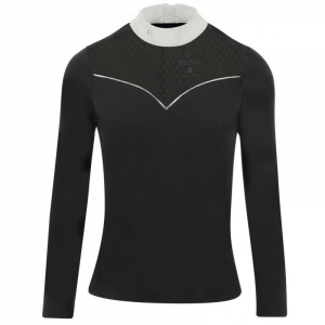 CAMISOLA DE EQUITAÇÃO PARA SENHORA POLO VALENCIA BLACK EQUITHEME
